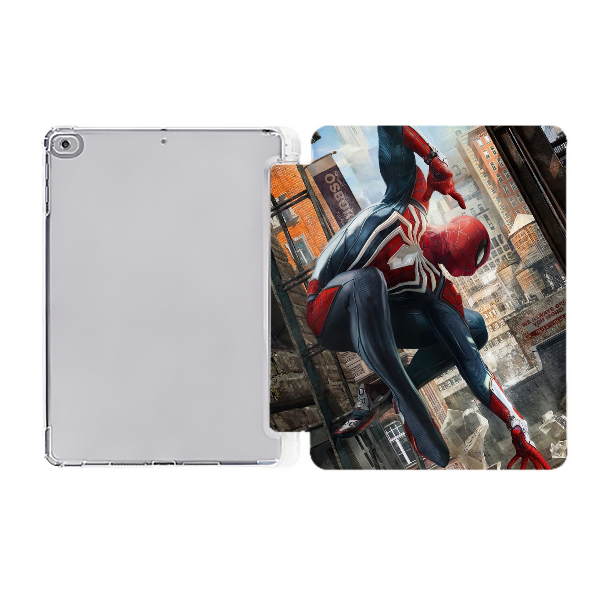 （画像用） Spider Man スパイダーマン IPad ケース ペン収納付き 三つ折りスタンド PUレザー×シリコン 対応機種9.5/10.5/10.9インチ